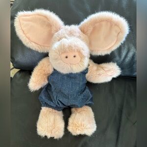 The Boyds Collection Ltd Plush Pig With Blue Denim Overalls